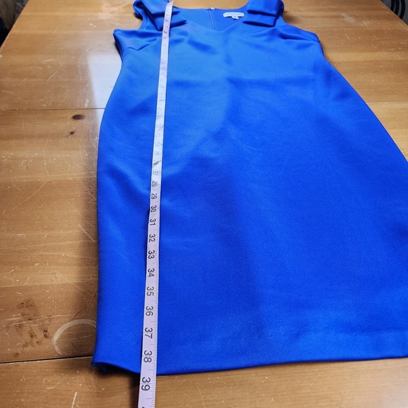 Shelby & Palmer Sheath Dress Womens 12 Royal Blue Stretch Bow at Shoulder Party - Picture 7 of 10